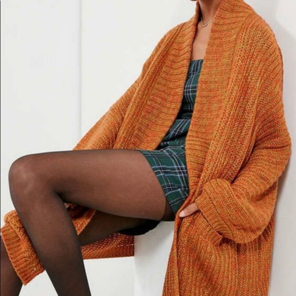 Urban outfitters oversized orange knitted cardigan